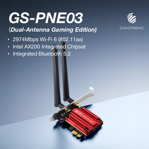 การ์ดเครือข่ายไร้สายความเร็วสูงสำหรับเล่นเกม <span class=keywords><strong>WiFi6</strong></span> <span class=keywords><strong>AX200</strong></span> ชิป OEM ODM Openwrt AX3000 PCIe - Product Image 6