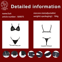JINZHU Set Lingerie Transparan Tipis Seksi Tanpa Kawat Push Up Bra + Celana Dalam 4-Piece untuk Wanita Nyaman Dipakai Sehari-hari