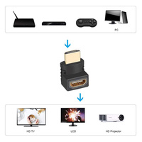 Ventes chaudes - Connecteur HDMI mâle vers femelle Full HD 1080p à 90 degrés, adaptateur HDMI à angle droit pour ordinateur portable, Nintendo Switch, PS4, PS3