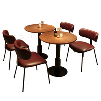Ensemble table et chaises de bar transparentes, style commercial, pour influenceurs, bistro, siège-canapé, café, en matériau PU