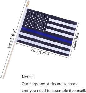 Usine de haute qualité en gros 4 "x 6" tous les pays drapeau tenant la <span class=keywords><strong>police</strong></span> américaine agitant le drapeau petits poteaux en bois - Product Image 4