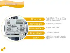 Hg8145v5 Eg8145V5 4ge مستعملة Gpon Onu مودم مزدوج التردد مودم Wifi بنفس الوظيفة Hg8145v5 مع Wifi Ont