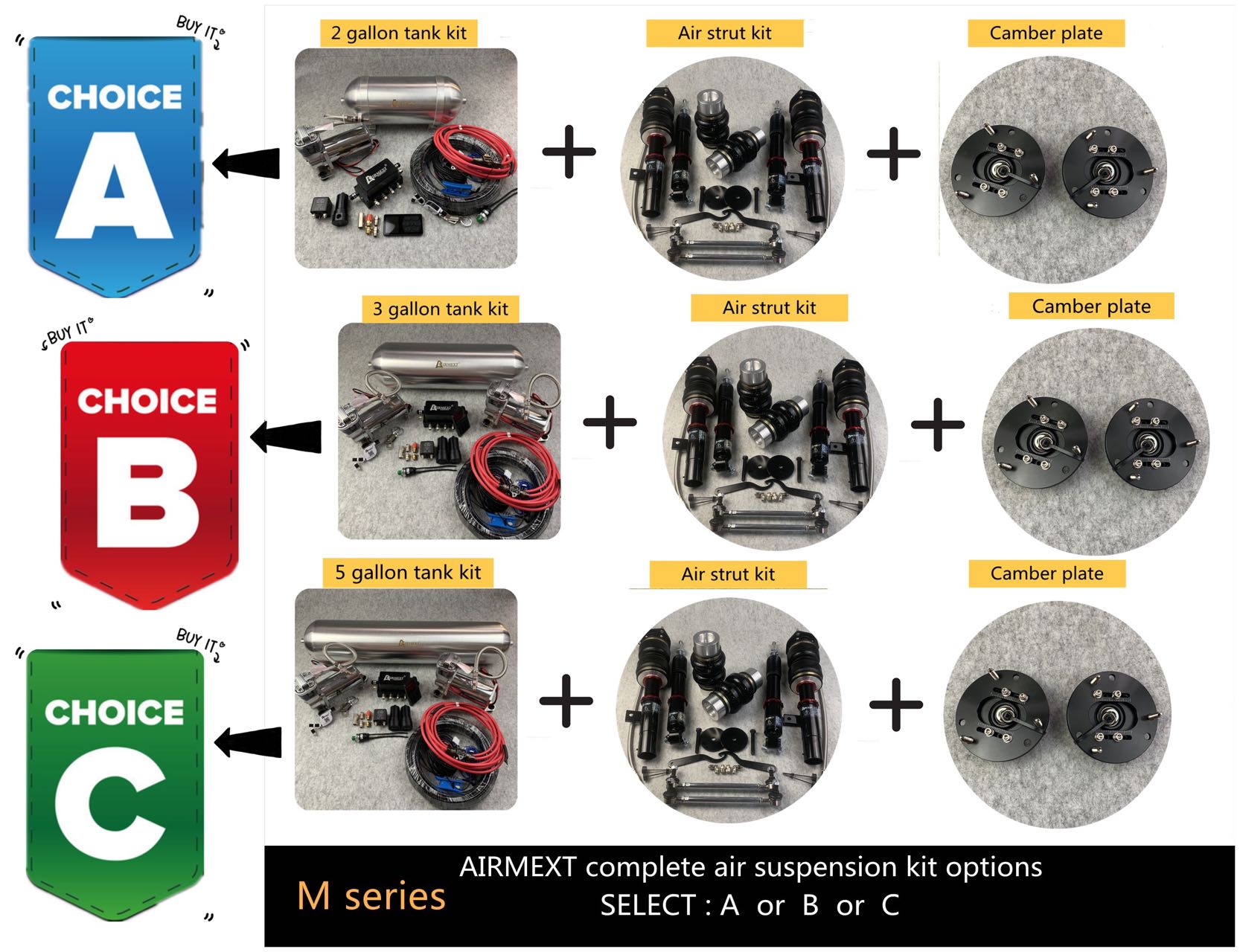 AIRMEXT/F-SNX5-T Air Suspension Kit for Mazda 3 BL 08-13