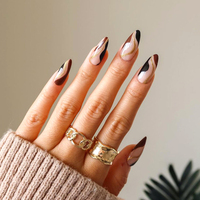 VV MEIJIAER Ensemble de 24 ongles à pression avec colle et lime à ongles Fournisseur de faux ongles pour femmes Ongles artificiels