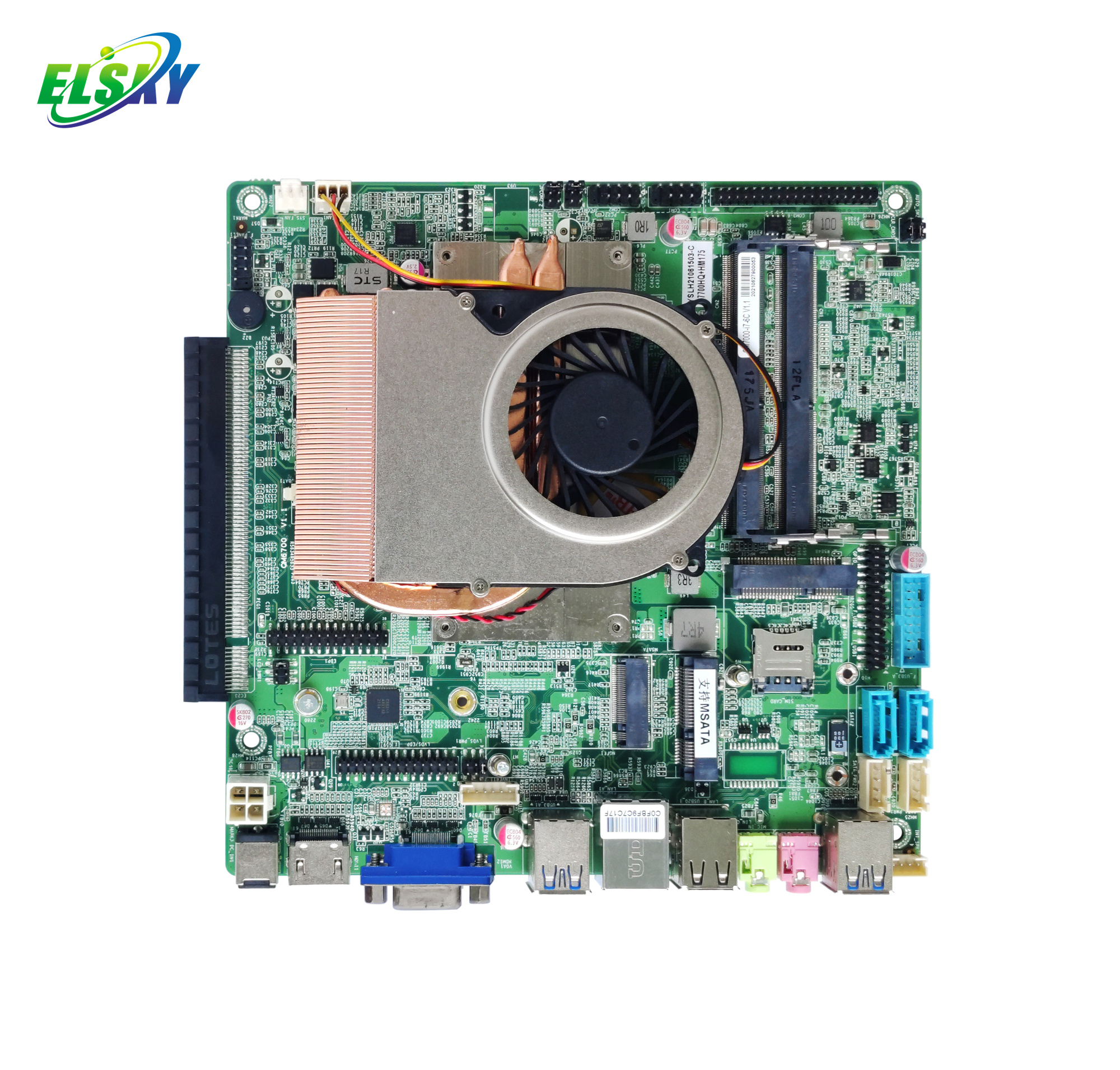 ELSKY Mini-ITX Motherboard for PC with Intel Core i7-7700HQ, 32GB