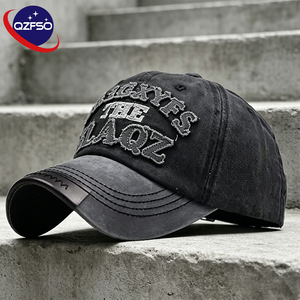 QZFSO Custom Adjustable Embroidery 5-Panel Sporty Baseball Cap Unisex Fitted Curved Brim Gorras Canvas Cotton Snapback <b>Hats</b> - Product Image 1