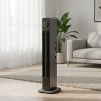 Nouveau ventilateur chauffant portable en plastique avec protection contre la surchauffe PTC, éclairage, télécommande, thermostat réglable, désodorisation, chauffage rapide