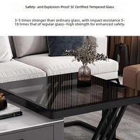 Table basse moderne de luxe légère et portable avec structure en bois et plateau en verre pour petit appartement ou salon