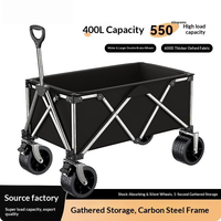 Chariot de transport pliable haute capacité, extra long, pour le camping en plein air et la plage
