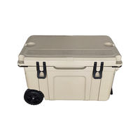Boîte isotherme rigide en PE imperméable AHIC pour le camping en plein air avec roues, stockage portable des aliments