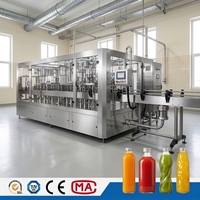 Machine de remplissage à chaud automatique 3 en 1 pour jus de fruits, ligne de production d'embouteillage de jus en bouteille PET