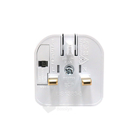 Adaptateur de prise BS1363-5 ECP EU 2 broches vers prise britannique 3 broches pour prise à broches plates avec 5 ampères 250v, mise à la terre, noir