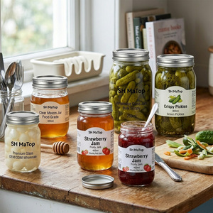 Bocaux en verre transparent OEM ODM en gros pour miel, confiture, cornichons - Product Image 6