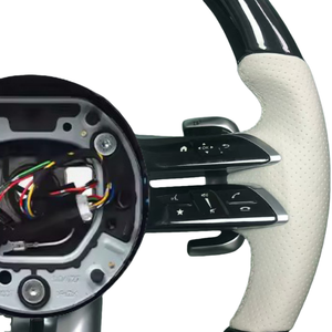 Pour <span class=keywords><strong>Mercedes</strong></span> Benz W205 W176 W246 W212 W204 W205 W213 W219 W222 E63 G63 G65 Gt63 vrai Piano <span class=keywords><strong>volant</strong></span> rond en cuir noir - Product Image 5