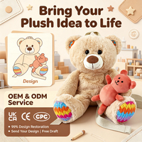 Sac à dos en peluche ours en peluche mignon pour enfants, grand sac de rangement à fermeture éclair avec bretelles réglables
