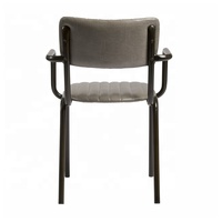 Chaise de salle à manger en cuir rembourrée avec cadre métallique, dossier empilable, confortable, écologique, durable pour la salle à manger intérieure et les restaurants