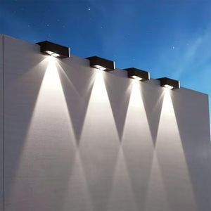 Outdoor Deck Solar Wall <b>Lamp</b> IP65 Waterproof Led Garden Fence Exterior Wall Lights <b>Wireless</b> Control Eco-Friendly Dimmable Auto - Product Image 1