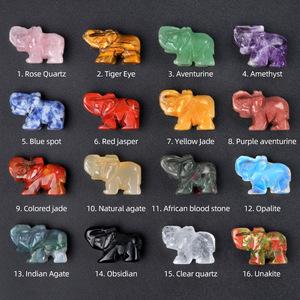 Wholesale 12 Color Boxes 1 Inch Carved Engraved Crystal Agate Elephant Animal Eco-friendly Figurine Ornaments Crafts - Product Image 5