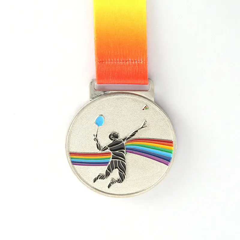 Hoge Kwaliteit Rechthoek Sport Metalen Medaillon Met Lint Kids Award Medaille Gouden Medaille