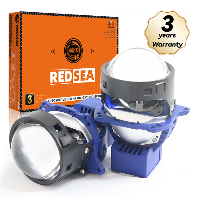 Redsea Custom 12v Bi Led Projector Lens Universal 3.0 Inch 12 Wick Super Bright 5800K 70W Chip Car Headlight Projector