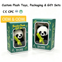 Jouets en peluche personnalisés avec emballage, peluche panda pour les entreprises, les universités, les musées, les mascottes