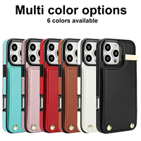 Étui portefeuille magnétique pliable en PU avec fentes pour cartes, design organique, couleur unie pour iPhone 17 Pro Max 16 15 14 13