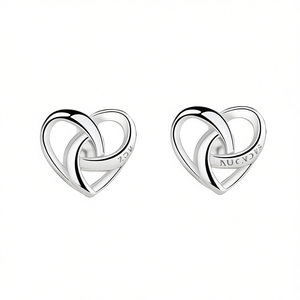 Orecchini a perno SACNOVS a forma di cuore in argento 925, design classico, unisex, per tutti i giorni - Product Image 1