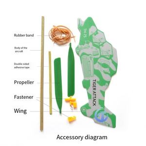 Compétition scientifique Avion de puissance élastique Modèle bricolage <span class=keywords><strong>Hélicoptère</strong></span> <span class=keywords><strong>tigre</strong></span> sauvage pour élèves du primaire Jouet éducatif - Product Image 6