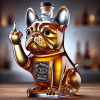 Fábrica al por mayor de vidrio de borosilicato alto en forma de águila botella de vino de whisky decantador botella de licor de vidrio