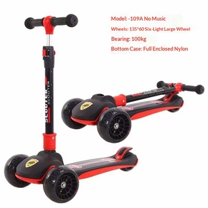 Trottinette pliable à 3 roues DomeRide pour enfants avec roues lumineuses clignotantes, frein à pied arrière, cadre en métal - Pour les enfants de 3 ans et plus - Product Image 4