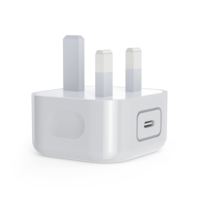 Chargeur mural USB-C 20W à charge rapide, prise UK, adaptateur PD3.0, bloc d'alimentation pour iPhone Samsung Smartphone, vente en gros OEM ODM