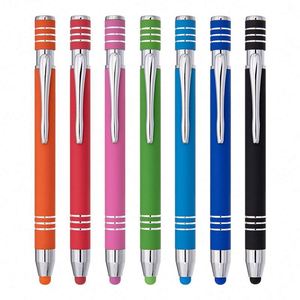 Wholesale Custom Customizable Aluminum Rubberized Ball <b>Pens</b> Metal Screen Touch Personalized Logo Promotional Gift Office School - Product Image 2