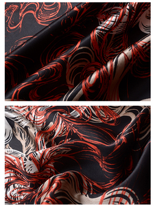 100% Real Silk Satin Fabric Thick Genuine Natural Hand Printed Abstract Geometric <strong>Pattern</strong> DIY <strong>Sewing</strong> for Dress - Product Image 6