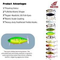 Leurre Minnow articulé Red Eyes 85mm 25g avec hélice pour lancer longue distance, pour poisson culter et bar, vente en gros de matériel de pêche