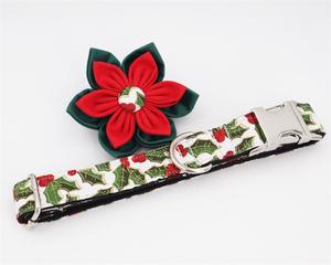 Collar de perro personalizado de Navidad con accesorio de flor floral - Product Image 3