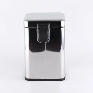 Stainless Steel Trash Can 3L 5L 12L Dustbin Square Shape Waste Bin With Inner Bucket Soft Close Pedal Bin