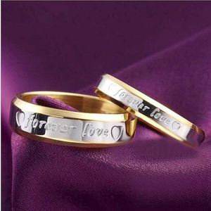 Wholesale Valentine's Day Hot Titanium Steel <b>Ring</b> Forever Love <b>Couple</b> Gold <b>Ring</b> - Product Image 3