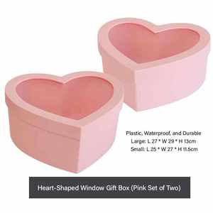 高品質2in1プラスチックフラワーボックス、高級ハート型窓付きギフトボックス、生花包装用 - Product Image 2