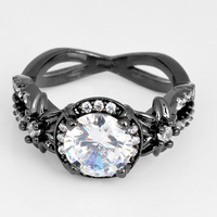 Bague tendance polyvalente sertie de diamants, style Dark Niche transfrontalier