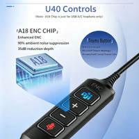 Headset USB Binaural OEM Berkabel untuk Call Center dengan Mikrofon ENC Peredam Kebisingan untuk Penggunaan Komputer Laptop dan PC Desktop