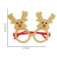Lunettes de fête colorées à double motif sapin de Noël, très populaires, lunettes fantaisie scintillantes, accessoire accrocheur pour le dîner de Noël