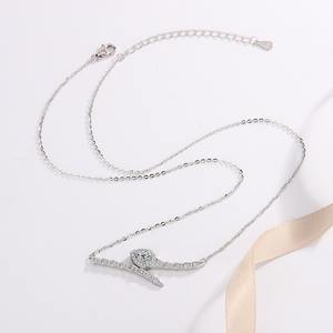 قلادة فضية عيار 925 على شكل ثعبان للنساء، مرصعة بالموسانيت، مجوهرات خالية من مسببات الحساسية - Product Image 4