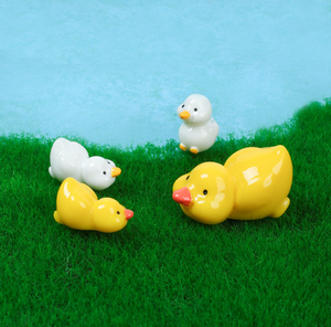 Cute Yellow Duck Mini Figurines Colorful Resin Animal Ornaments for Fairy Garden <b>Miniature</b> Landscape DIY Crafts and Gifts - Product Image 4