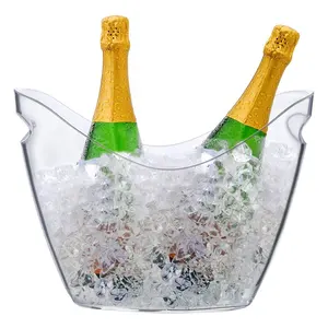 Klare Acryl 3,5 Liter Plastik wanne Eis kübel in Lebensmittel qualität Wein kübel für Getränke und Partys für Wein-, Champagner-oder Bierflaschen