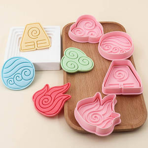 Rune série Biscuit moule eau feu terre vent 3D dessin animé bricolage argile Animation imprimé Biscuit gâteau décoration outils en plastique - Product Image 1