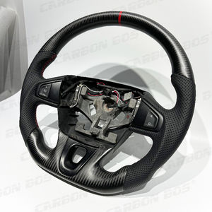 Fibra de carbono deportiva negra de alta calidad y cuero perforado personalizable para volante de coche <span class=keywords><strong>Renault</strong></span> <span class=keywords><strong>Megane</strong></span> 3 <span class=keywords><strong>Megane</strong></span> RS - Product Image 2