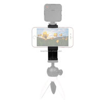 Support de téléphone portable rotatif à 360 degrés multi-angles avec pince trépied et griffe porte-accessoire pour lumière LED et microphone