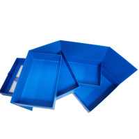 Caja de Regalo de Cartón Azul de Lujo Personalizada, de 4 Capas, Vacía, con Recubrimiento UV y Papel Repujado, para Cosméticos de Belleza