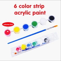 Set de peinture acrylique 2ml 3ml 5ml 6/12 couleurs avec pinceaux