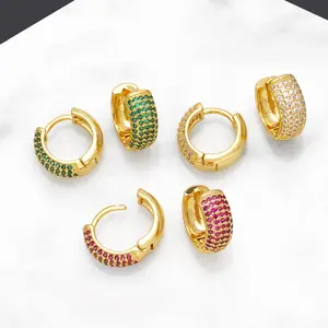 MIENTER new trend crystal fashion jewelry earrings 2023 women brass zircon gold filled hoop earrings